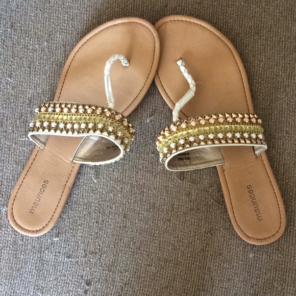 Maurices Shoes - Multi color jeweled flip flops